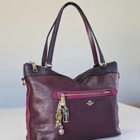 👜COACH colorblock tote shoulder purse - Picture 10 of 15